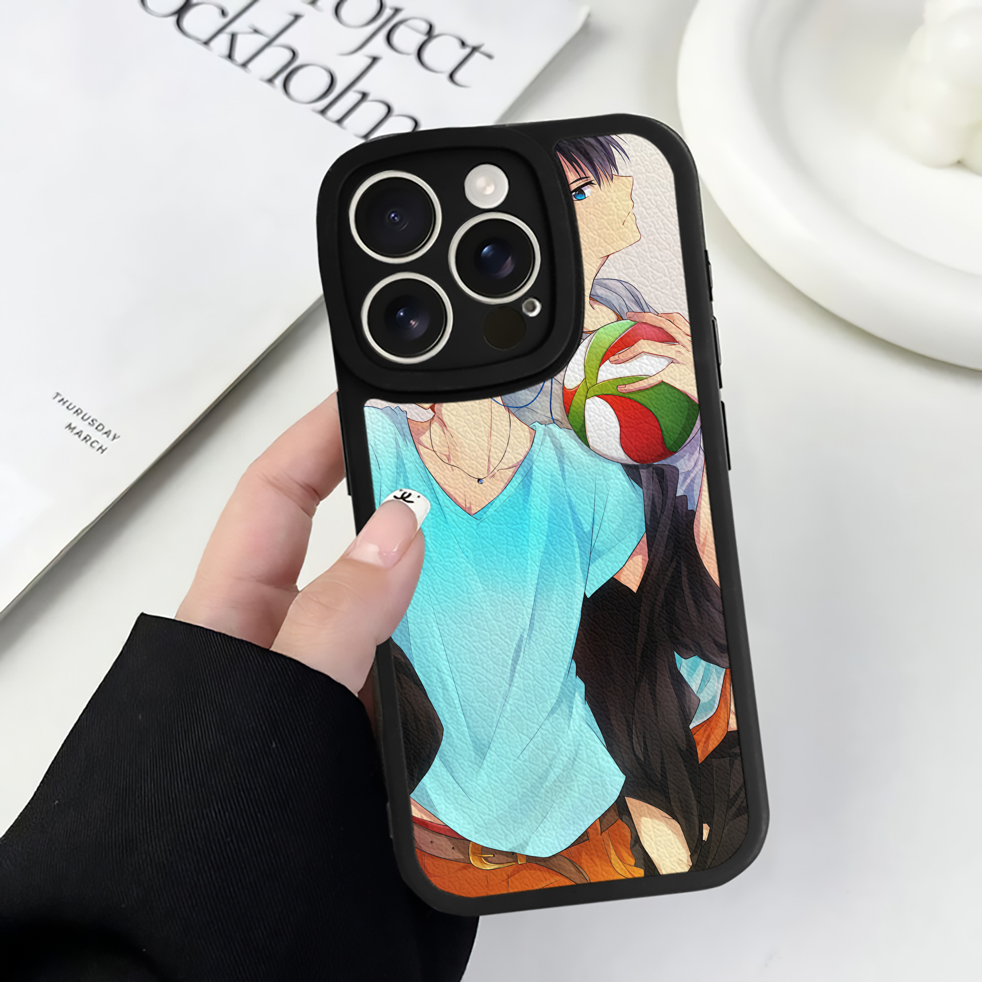 （画像用） ハイキュー!! Haikyu!! 【iPhone 16シリーズ対応】シリコンスマホケース（レザー調） 材質：シリコン